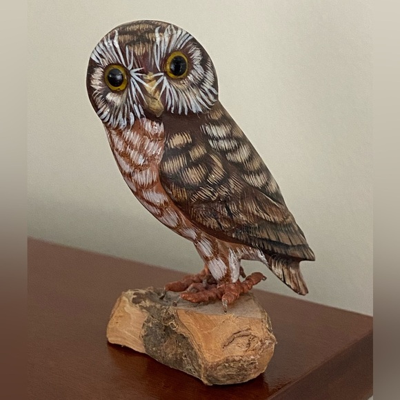 John Madison Woodcarved Spotted Owl Hand Carved And Hand Painted - Picture 1 of 8